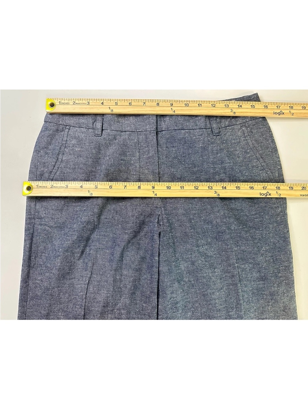 J Crew Size 6 cotton linen Gray Dress Pants Womens Flat Front Career - Picture 7 of 12